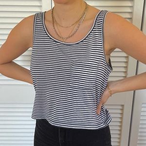 L.A. Hearts Blue/White Striped Crop Tank